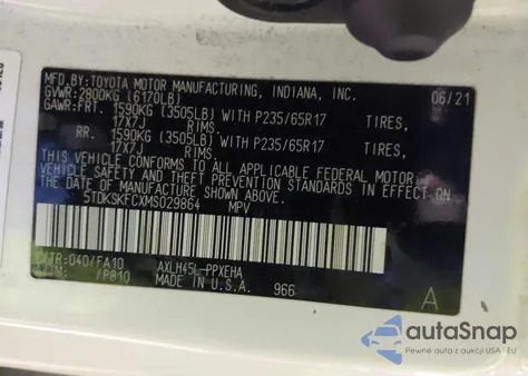 2021 Toyota Sienna Le from USA, damaged, VIN 5TDKSKFCXMS029864